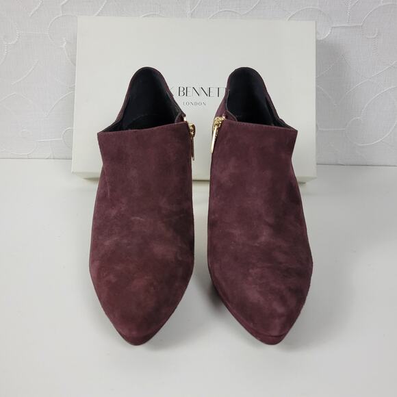 LK Bennett Doris Womens Boots Size 37.5 Purple Suede Stiletto Ankle Booties NEW - Picture 6 of 14